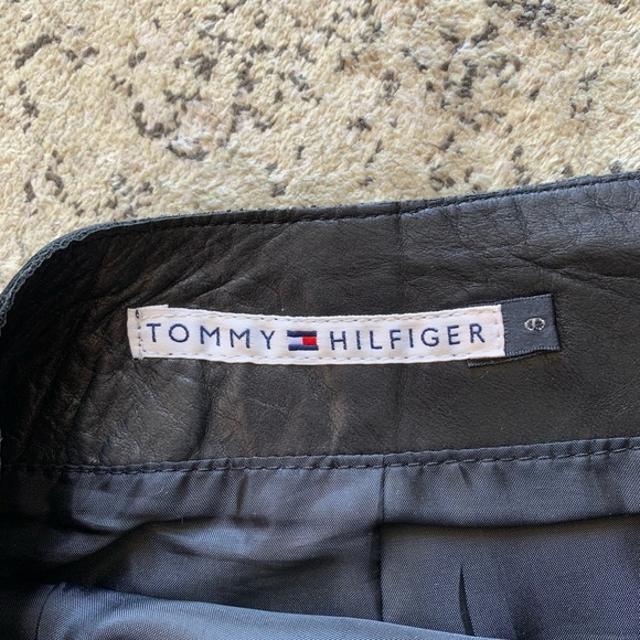 Tommy Hilfiger black genuine leather pencil skirt - Picture 5 of 8